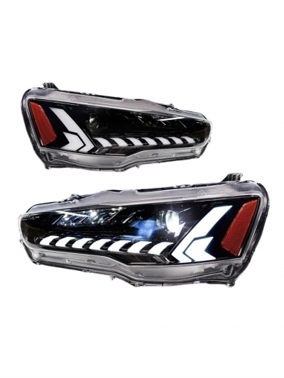 Передние светодиодные фары (LED/RGB) для Mitsubishi Lancer X (2008–2017), комплект 2 шт-3